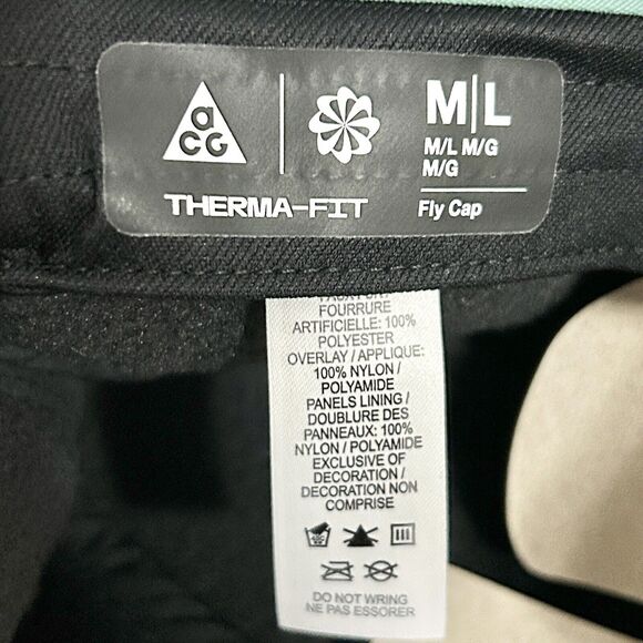 Nike ACG Therma-FIT Fly Unisex Size M/L Black Green Unstructured Cap Hat - Picture 6 of 7